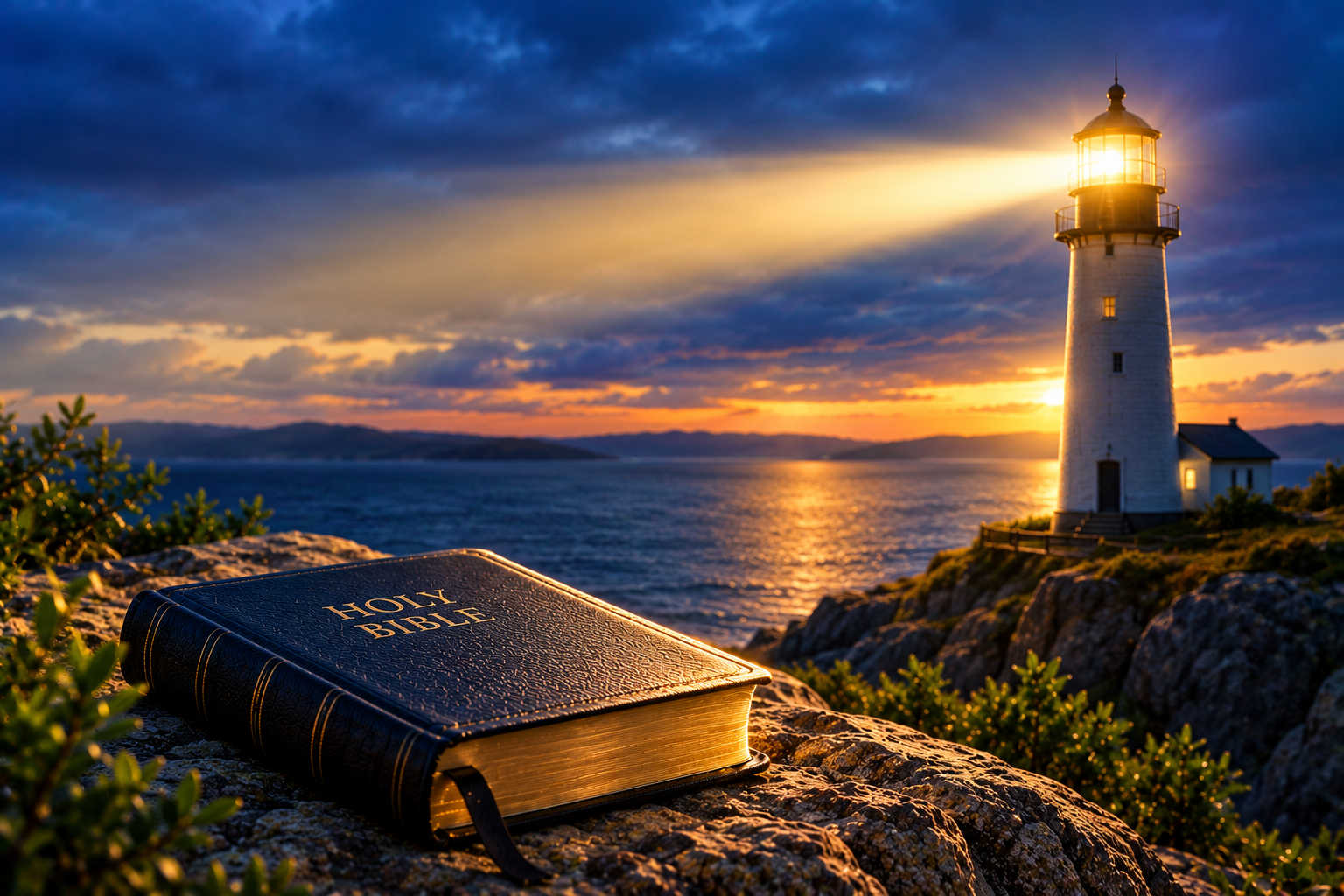 Beacon of Hope_ Bible by the Lighthouse