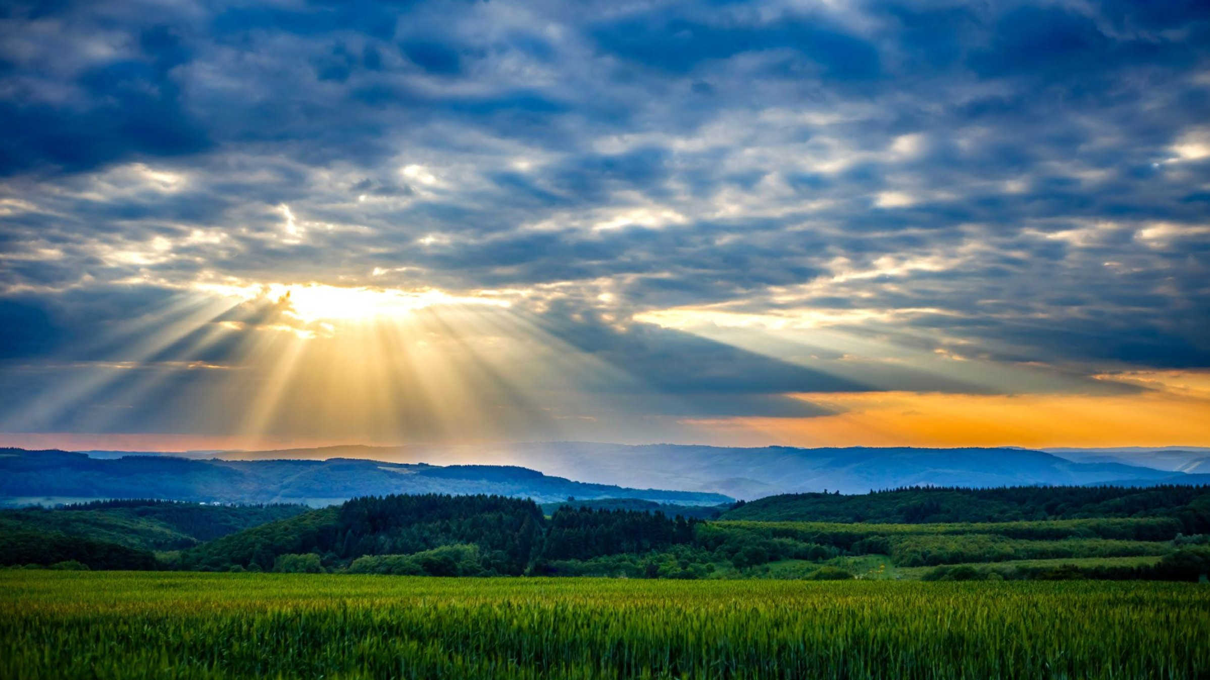 Sunlight breaking through clouds