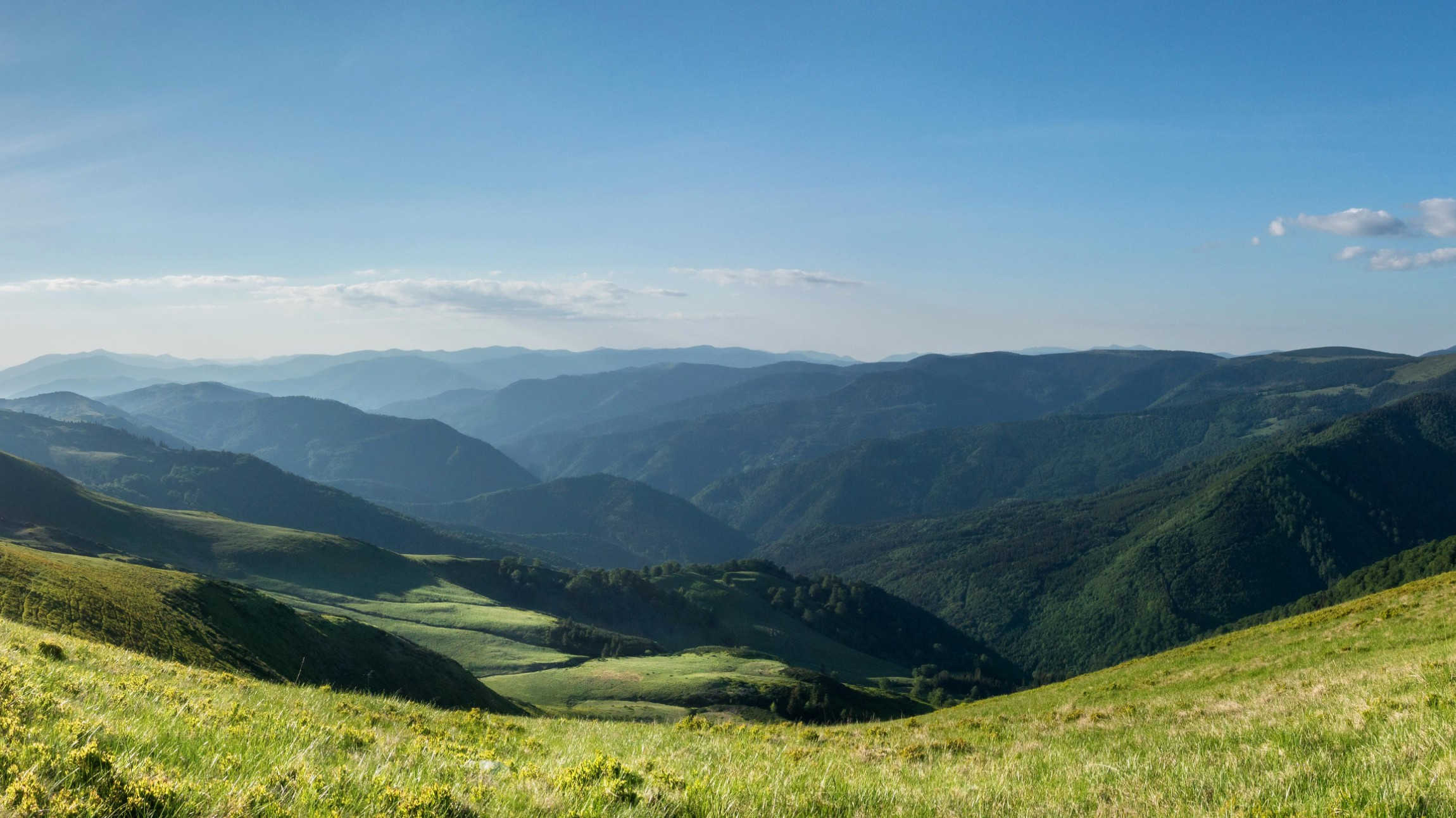 Mountain landscape under a wide sky