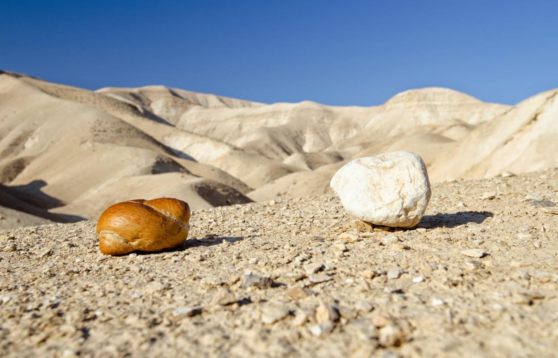 rock and bread on landscape